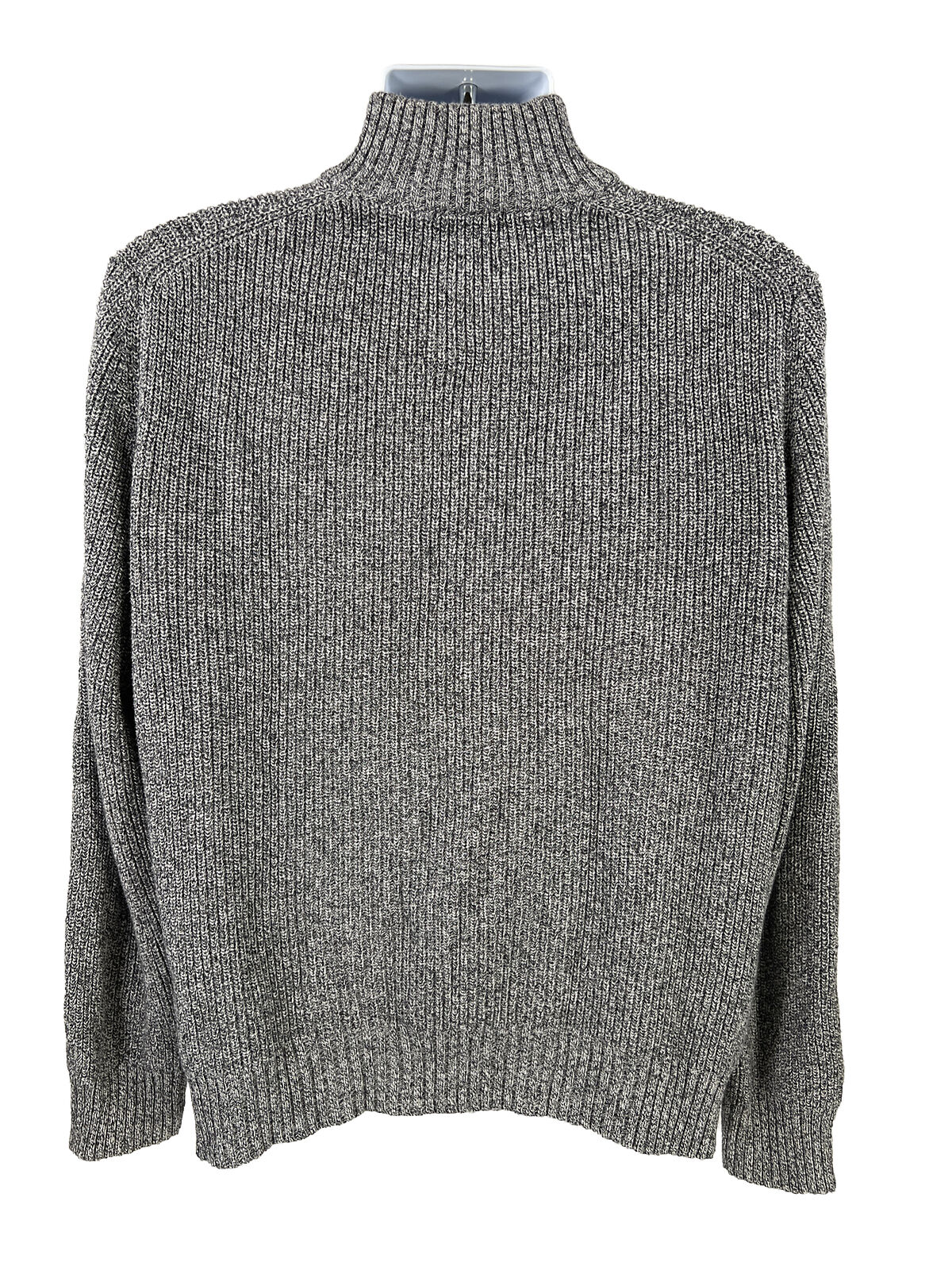 Calvin Klein Suéter de punto de algodón gris con cremallera de 1/4 para hombre - L