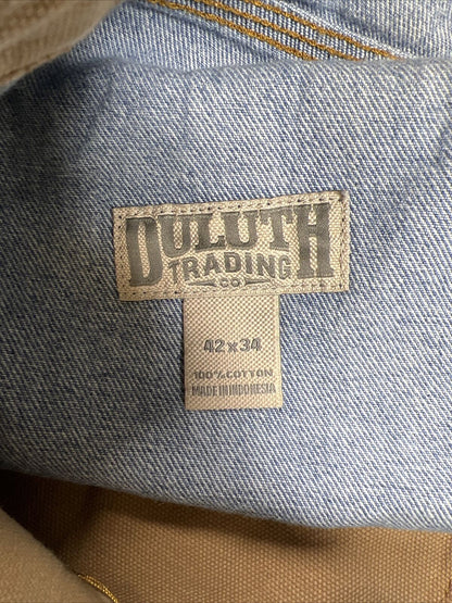 Duluth Men's Light Wash Blue Denim Straight Leg Jeans -42x34