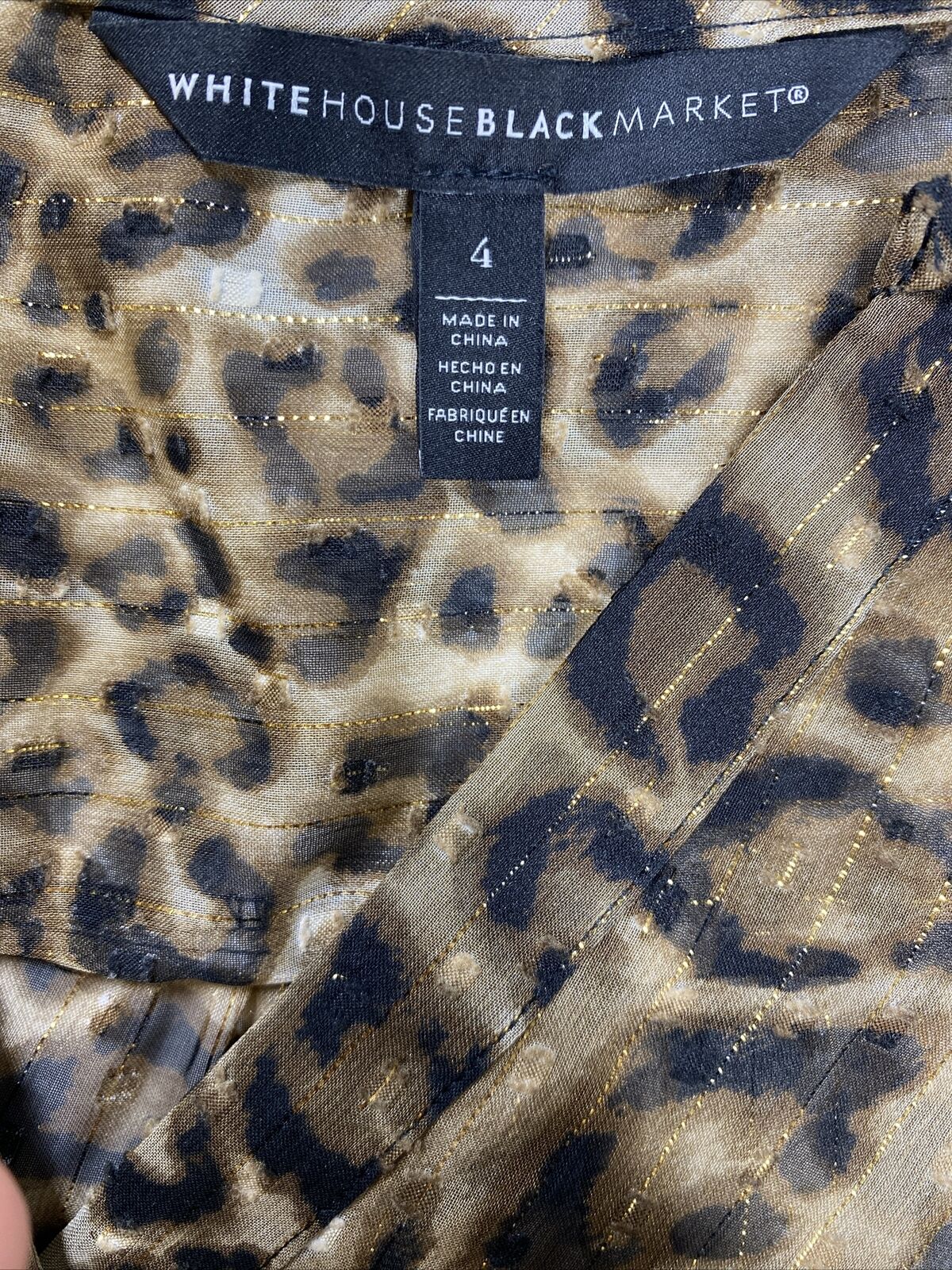 White House Black Market Women's Brown Leopard Print Blouson Dress - 4
