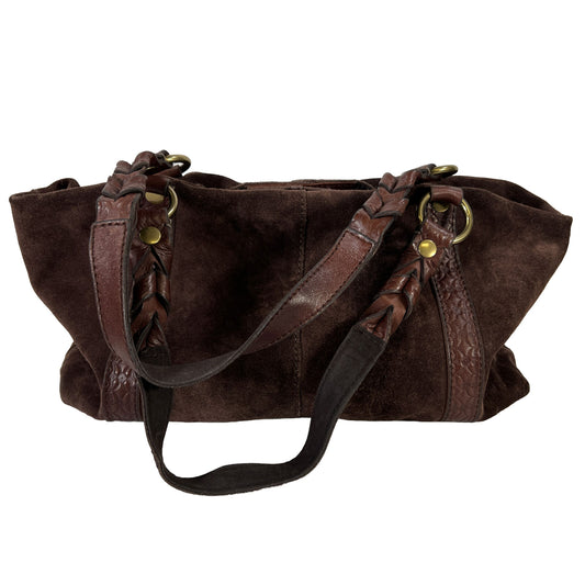 Lucky Brand Women's Brown Suede Shoulder Bag Purse