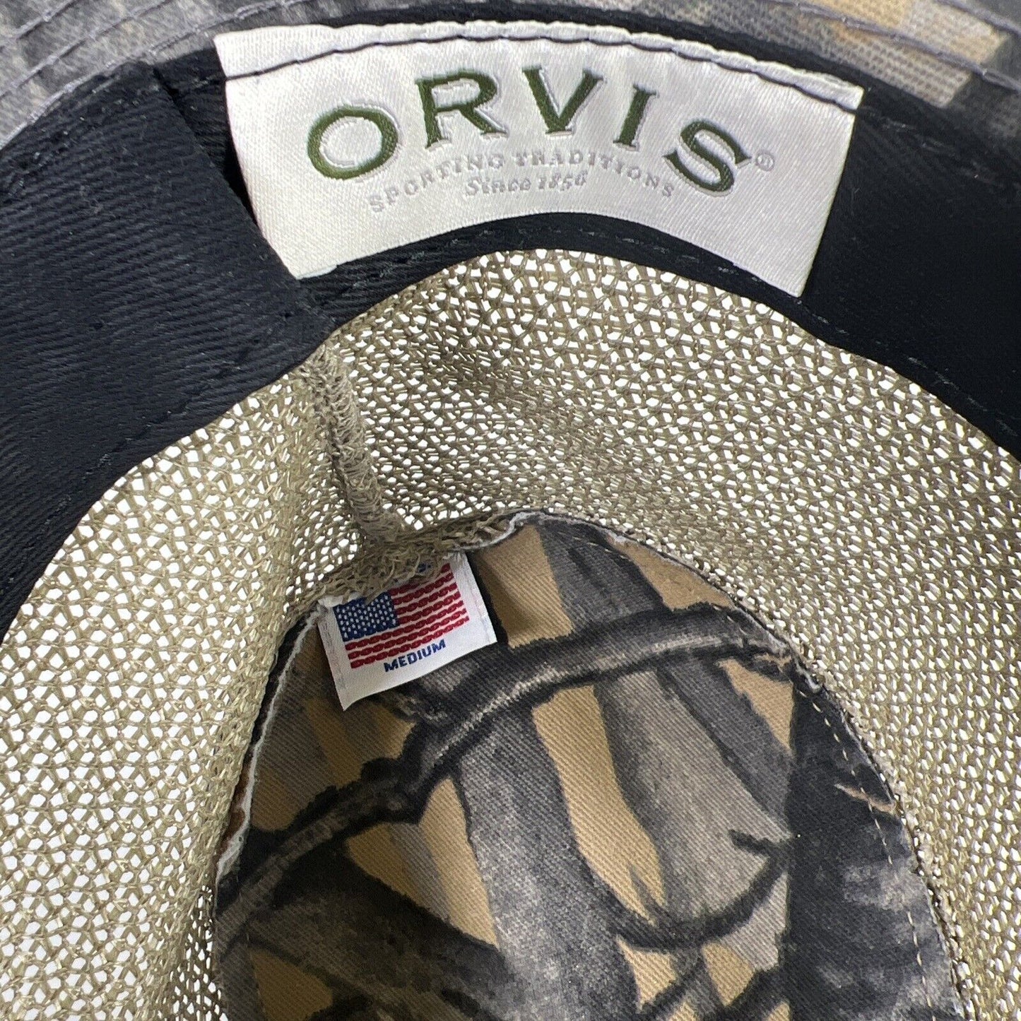 Orvis Men's Green Camouflage Mesh Top Fedora Style Hat - M