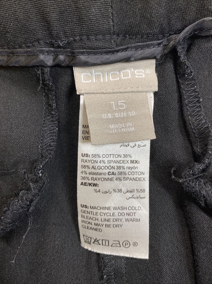 Chico's Pantalones cortos elásticos de algodón negro para mujer - 1.5/YS 10