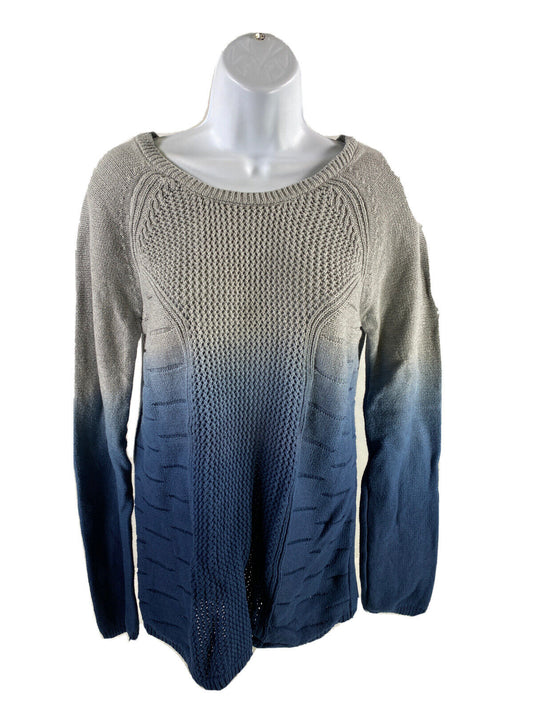Tribal Jeans Women's Gray/Blue Ombre Long Sleeve Knit Sweater - Petite S