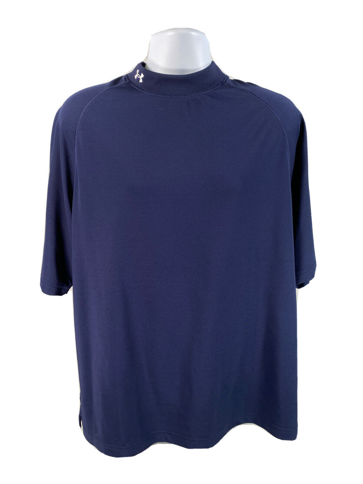 Under Armour Men's Blue Short Sleeve Mocneck Activewear T-Shirt Sz L
