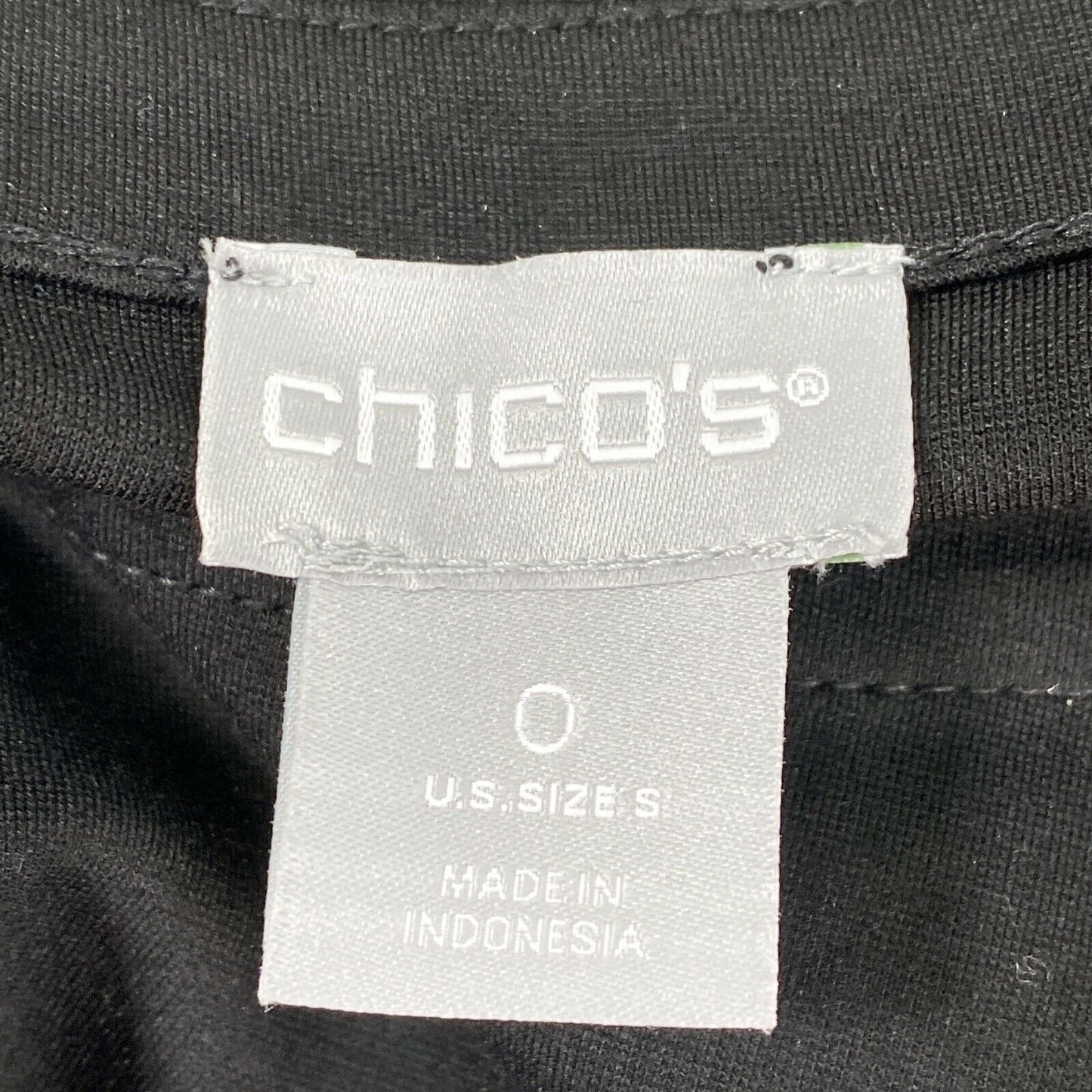 Chico's Women's Black Ponte Button Sleeve Tunic Top Sz 0/US S
