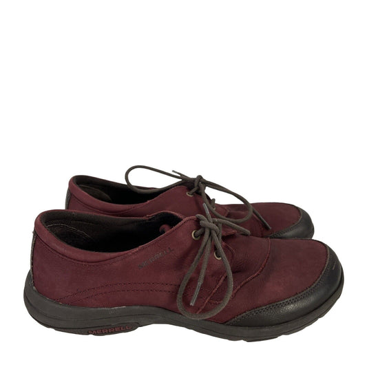 Merrell Women's Red Leather Lace Up Casual Shoes - 7.5