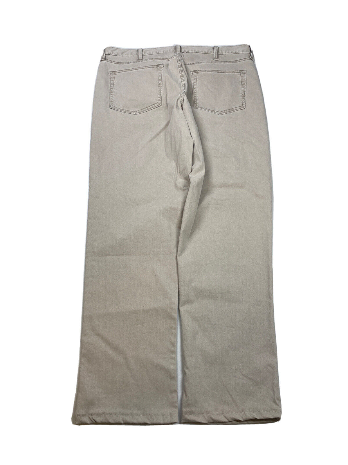 NEW Lands' End Men's Beige Square Rigger Traditional Fit Denim Jeans - 36