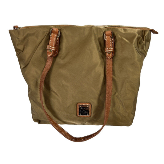 Dooney and Bourke Women's Brown Nylon Zip Close Shoulder Bag Purse