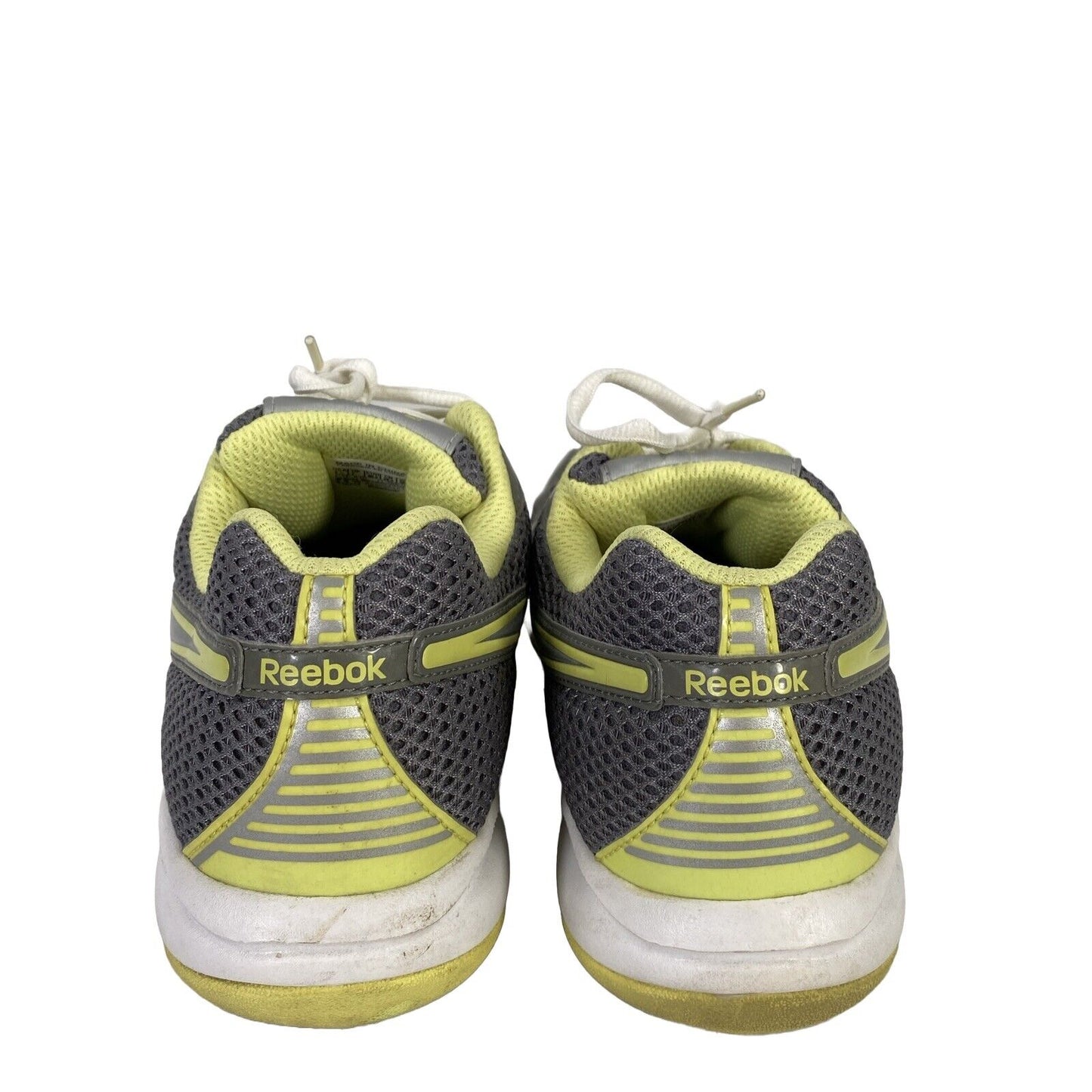 Reebok Women's Gray/Yellow Lace Up Running Shoes - 9.5