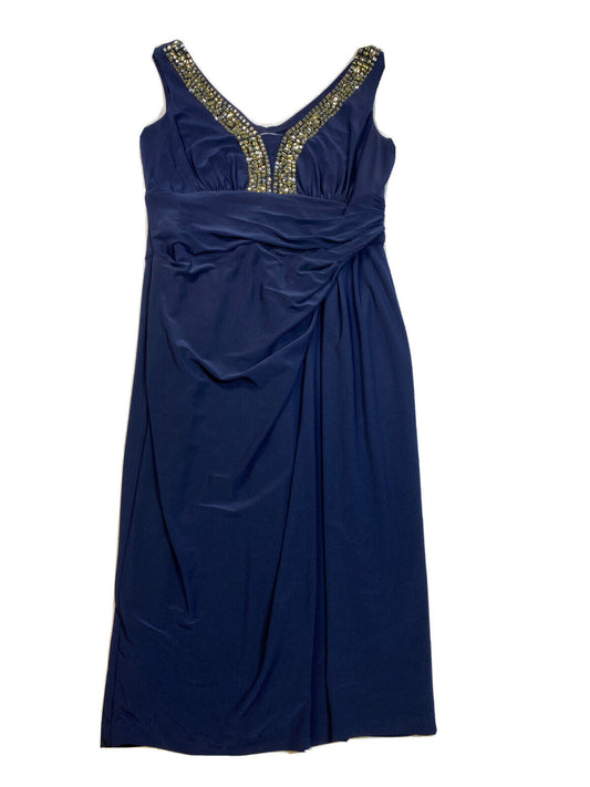 Anne Klein Vestido tubo sin mangas con cuentas azul marino para mujer - 6