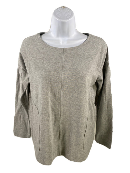 Pure Jill Women's Gray Long Sleeve Crewneck T-Shirt - Petite S