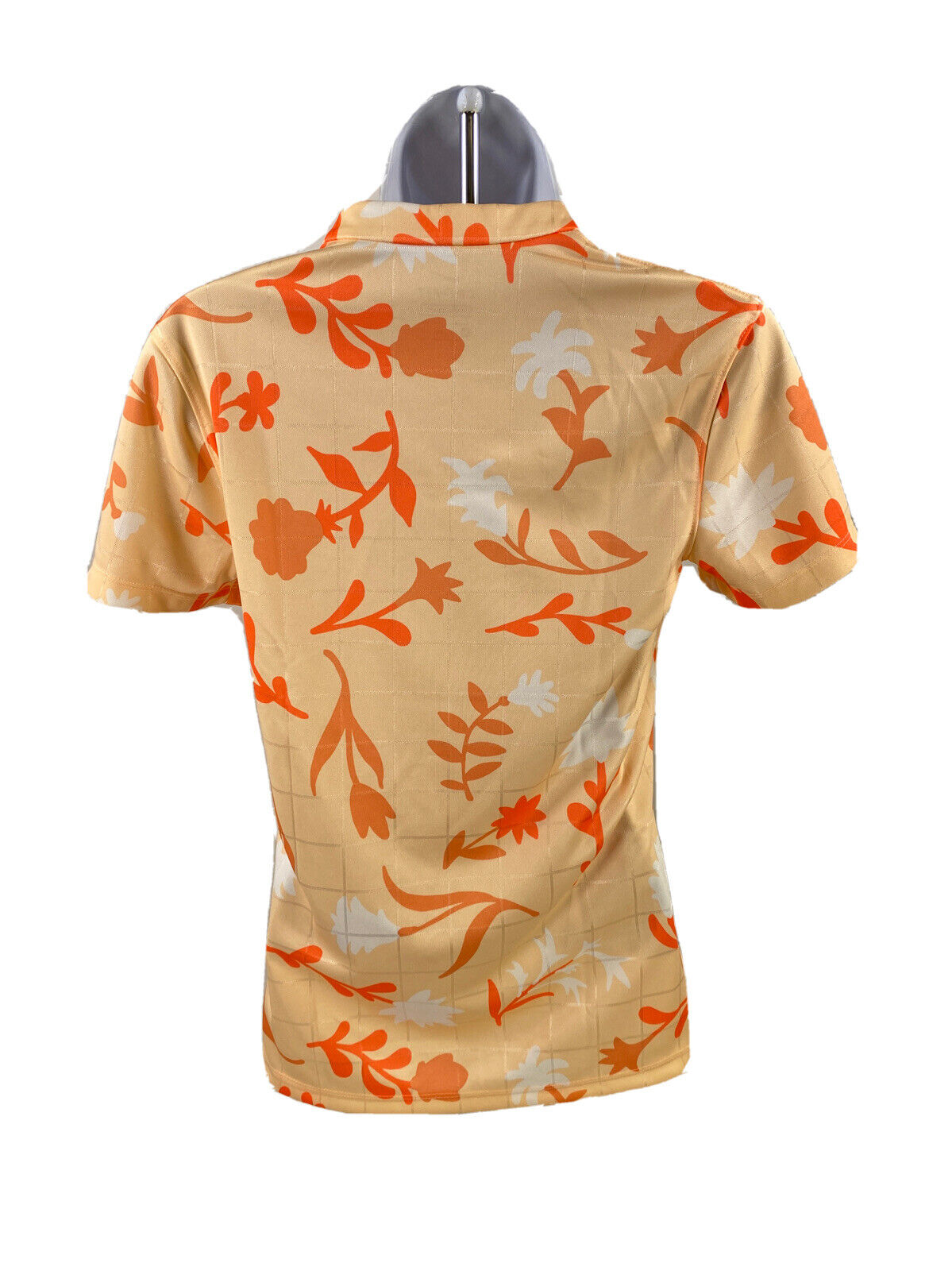 NEW Nike Women's Orange Floral Breathe Golf Polo Shirt CU9381 - XS