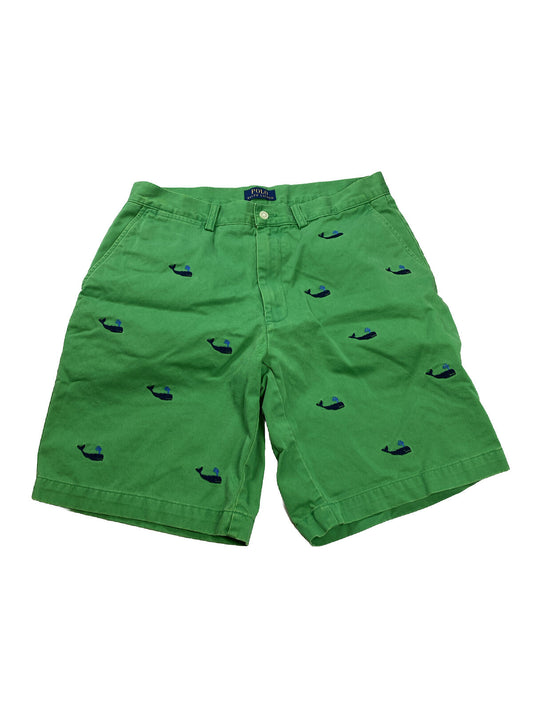 POLO Ralph Lauren Men's Green Whale Pattern Chino Shorts - 32