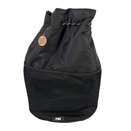 NEW Victoria's Secret PINK Black Large Drawstring Bag Backpack