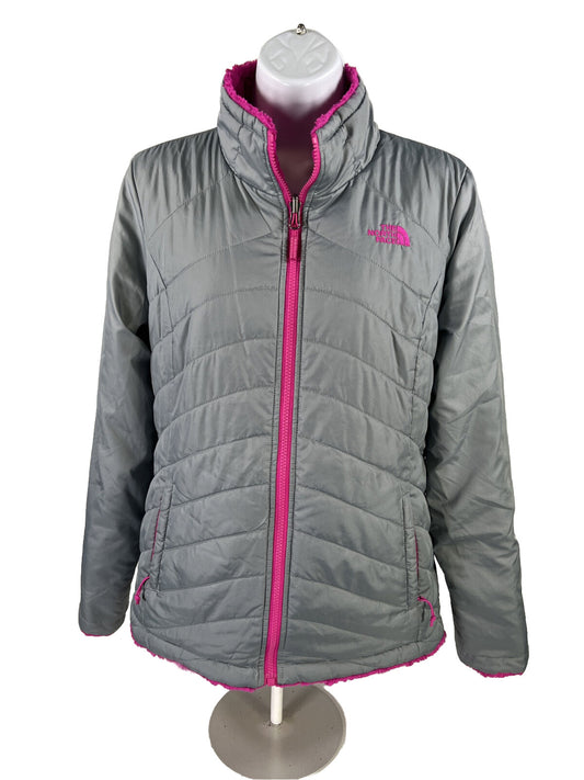 The North Face Women's Gray and Pink Reversible Jacket - S