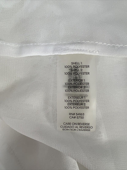 Calvin Klein Camiseta sin mangas con ribete de encaje transparente blanco para mujer - M