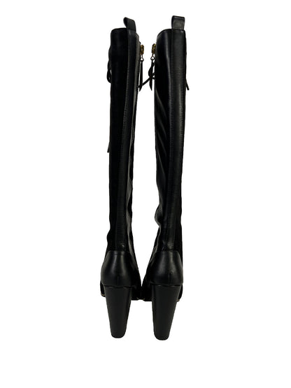 NEW Vogue Women's Black Suede Dancing Queen Knee High Lace Up Boots - 7.5