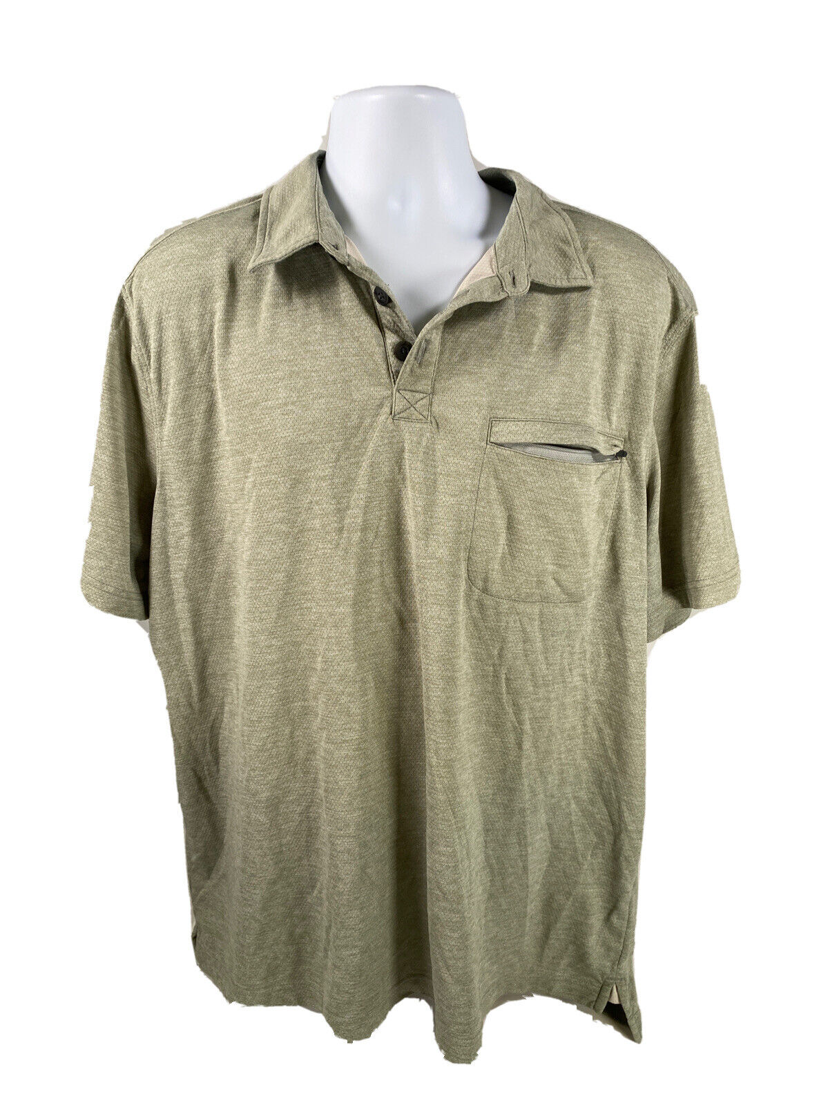 Duluth Trading Co Men's Green Solid Polyester/Nylon Polo Shirt - XL