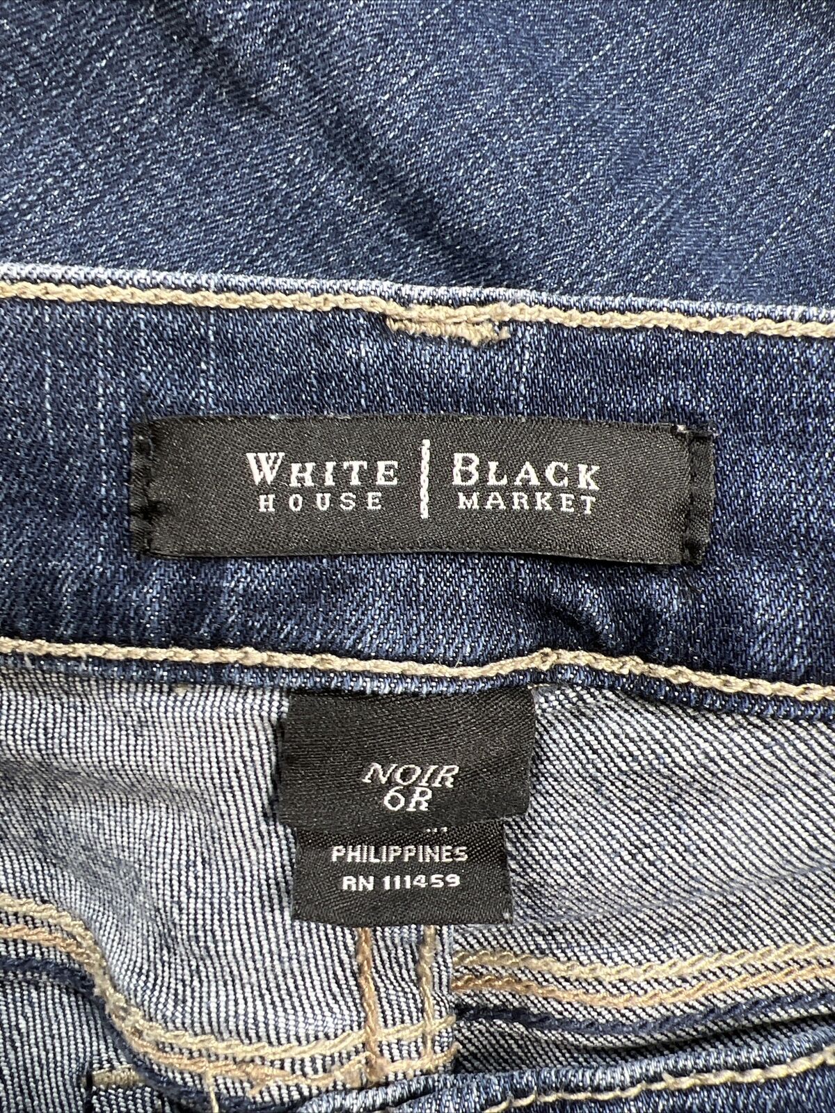 White House Black Market Women's Dark Wash Noir Boot Cut Jeans - 6