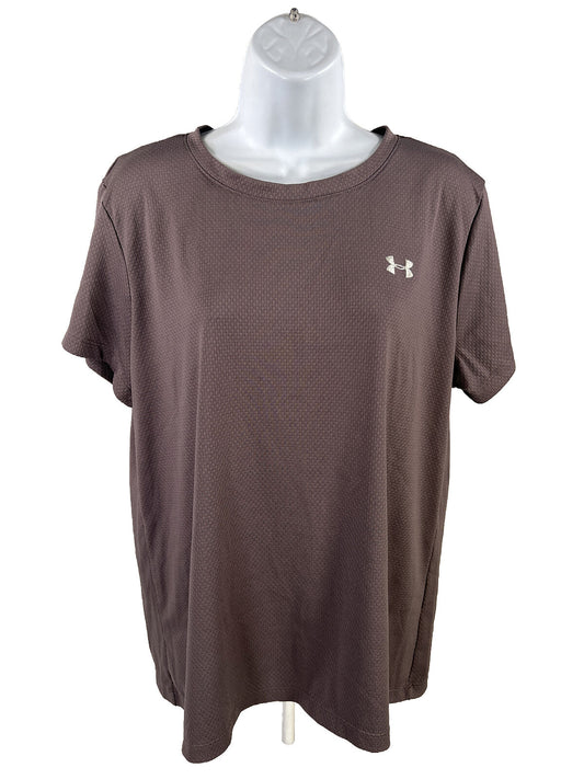 Under Armour Women's Purple Textured Short Sleeve Athletic Shirt - XL