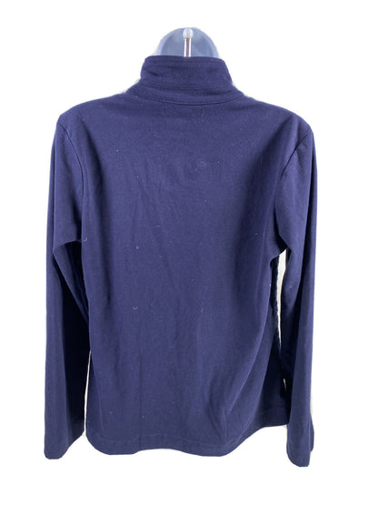 Banana Republic Women's Blue Zip Front Long Sleeve Sweater - M