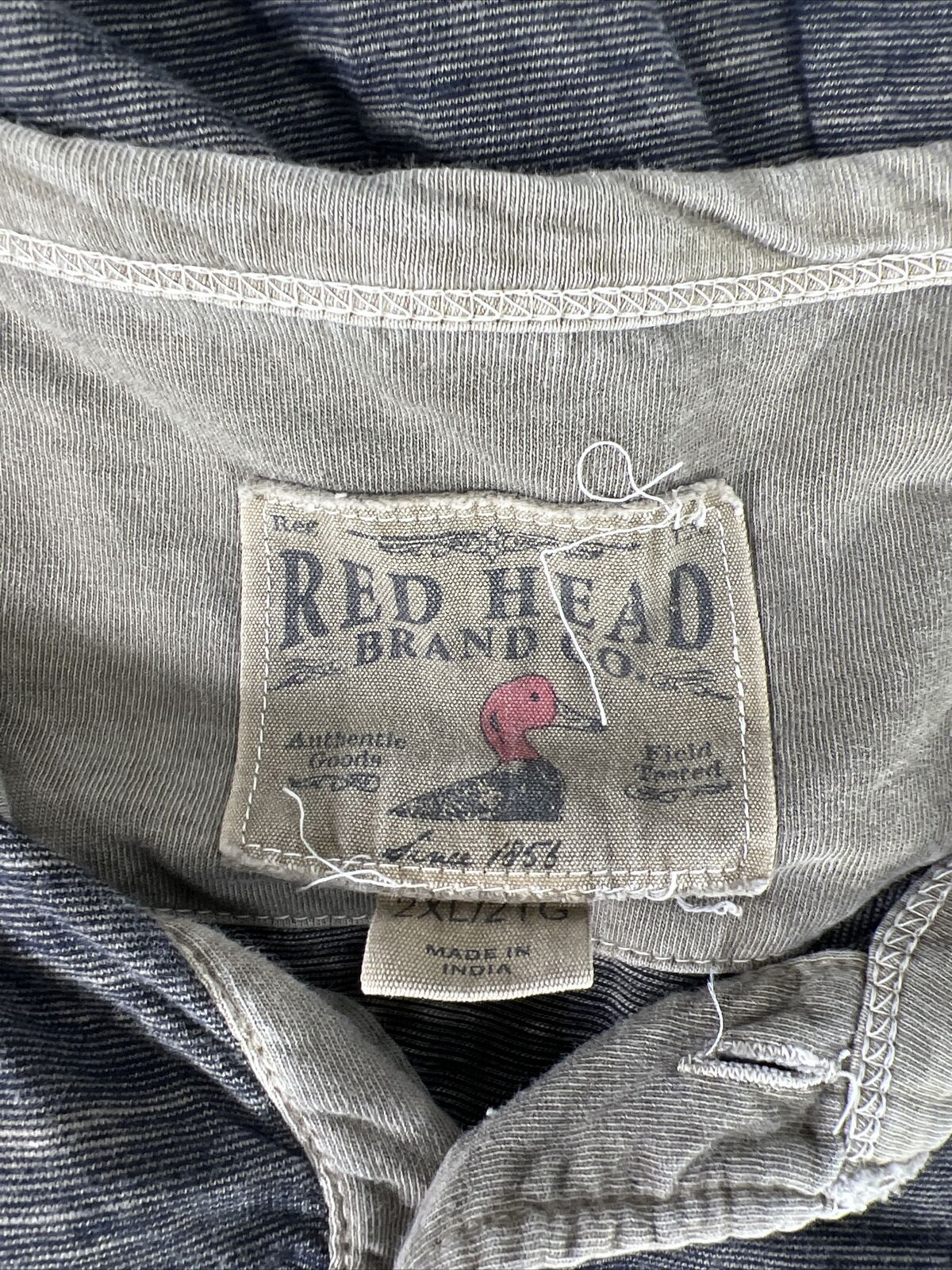 Camisa Henley de manga corta gris oscuro para hombre de Red Head - 2XL