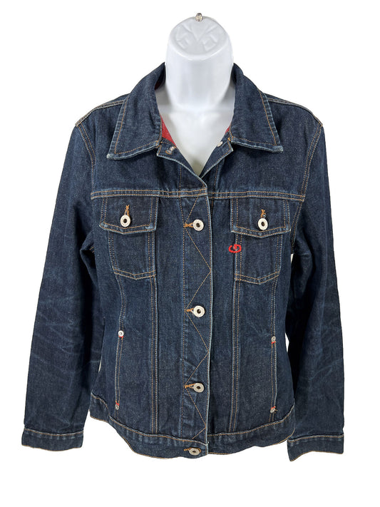 Guess Women's Dark Wash Vintage Jean Jacket - L