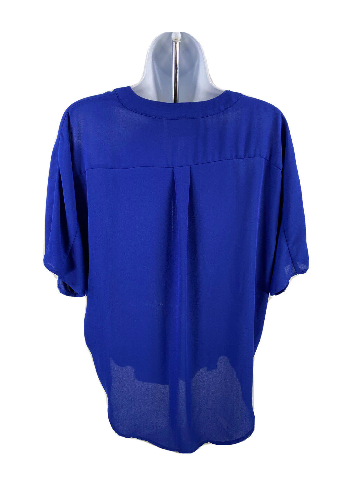 Chico's Women's Blue Short Sleeve Sheer Tunic Top Blouse - 0/US S
