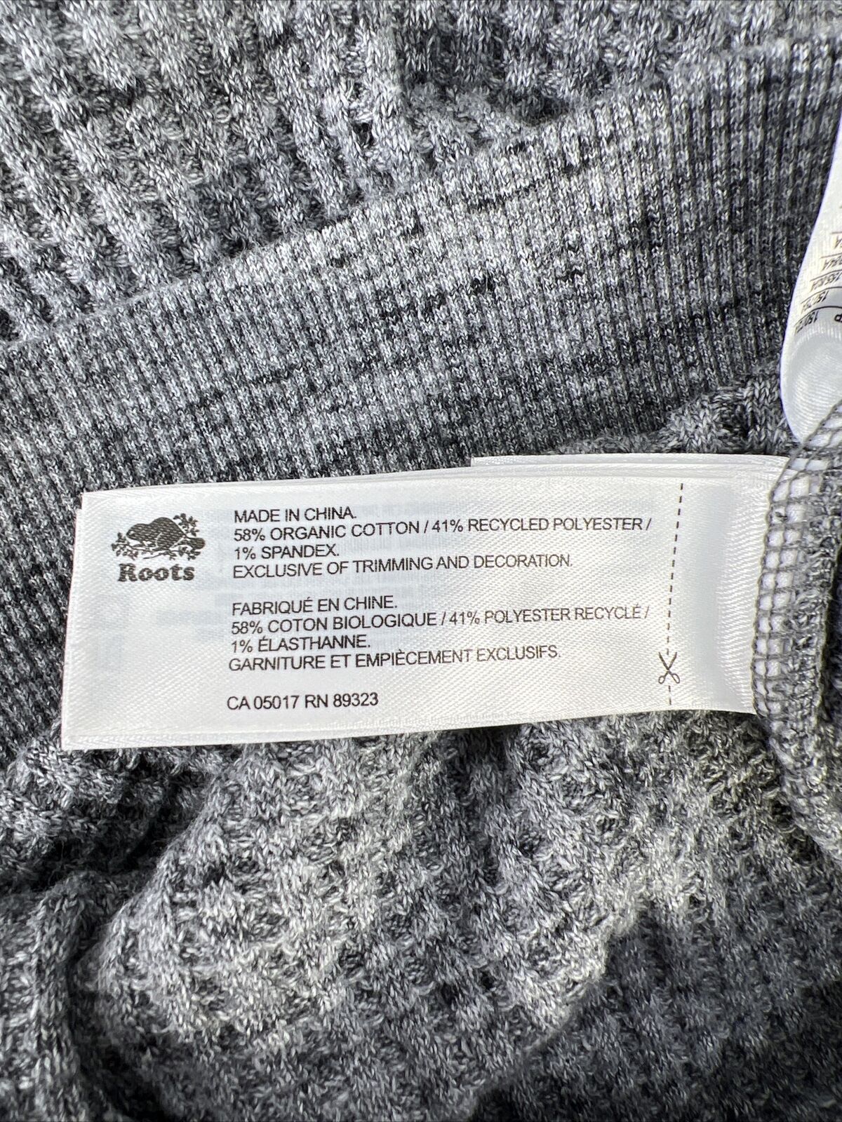 Roots Canada Women's Gray Waffle Knit 1/4 Zip Pullover Sweater - S