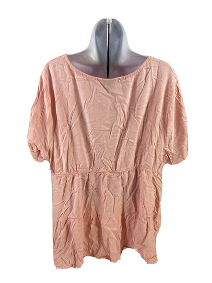 Torrid Women's Pink Short Sleeve V-Neck Blouse Top - Plus 3X