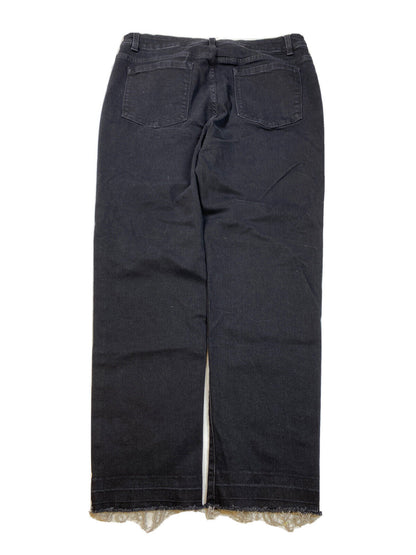 Soft Surroundings Women's Black Straight Leg Denim Jeans - 14