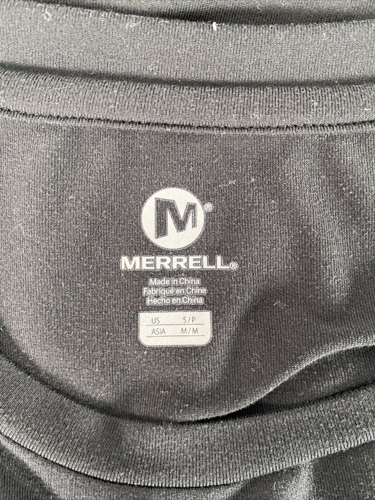 Merrell Women's Black Short Sleeve Polyester Crewneck Athletic Shirt Sz S