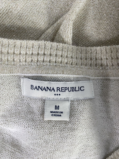 Banana Republic Women's Gold Metallic Cardigan Sweater - M
