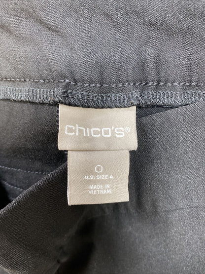 Chico's Pantalones cortos elásticos negros para mujer - 0/US 4