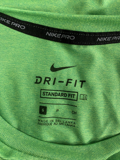 Nike Pro Men's Green Standard Fit Short Sleeve Activewear T-Shirt - S