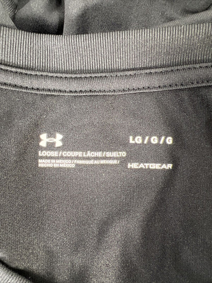 Under Armour Camiseta deportiva HeatGear de manga corta negra para mujer - L