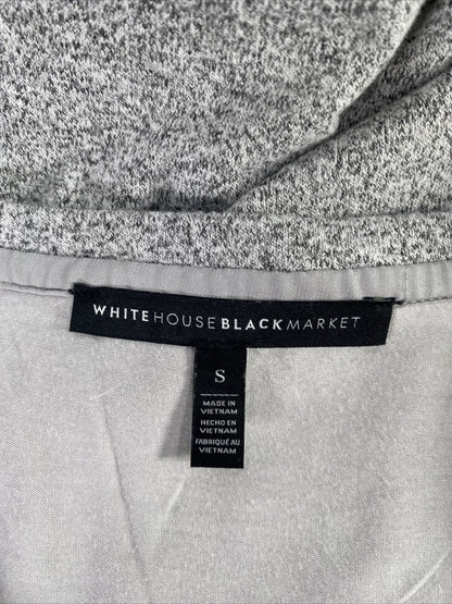 White House Black Market Women's Gray Lace Trim Knit Top - S
