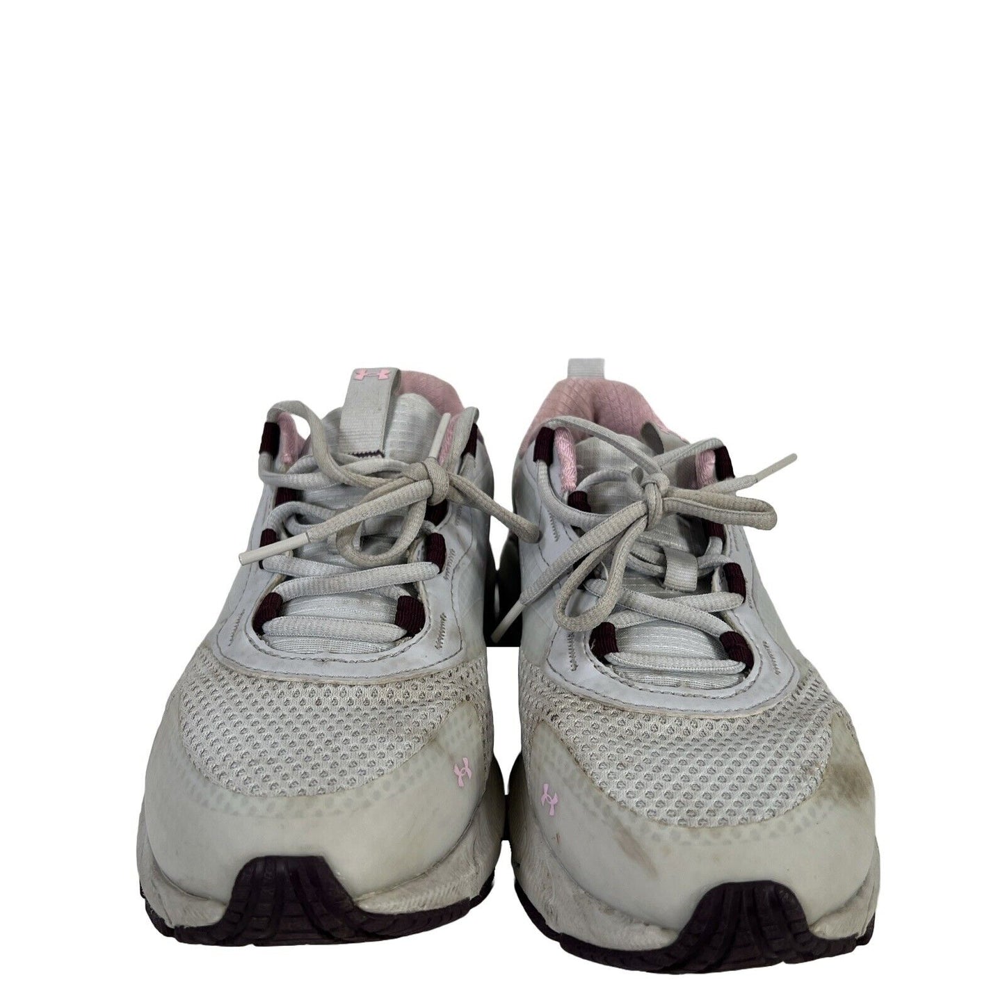 Under Armour Hovr Sonic - Zapatillas deportivas con cordones para mujer, color gris/rosa, 8