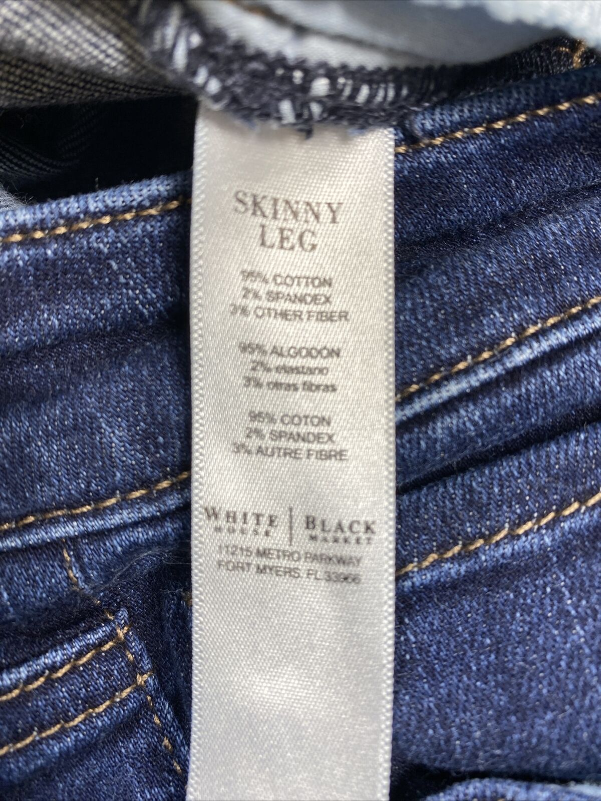 White House Black Market Women's Dark Wash Skinny Leg Jeans - 4 R