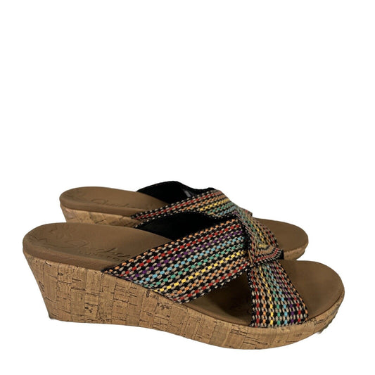 Skechers Women's Brown/Multi-Color Beverlee Wedge Sandals - 8