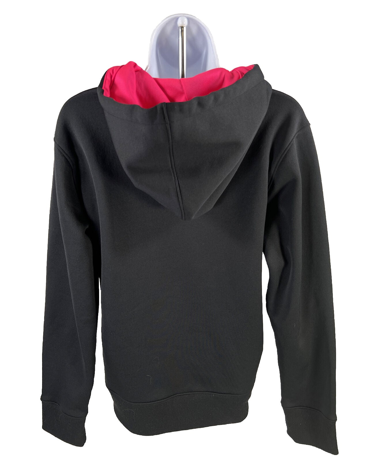 Under Armour Women's Black/Pink Logo Front Pullover Hoodie - S