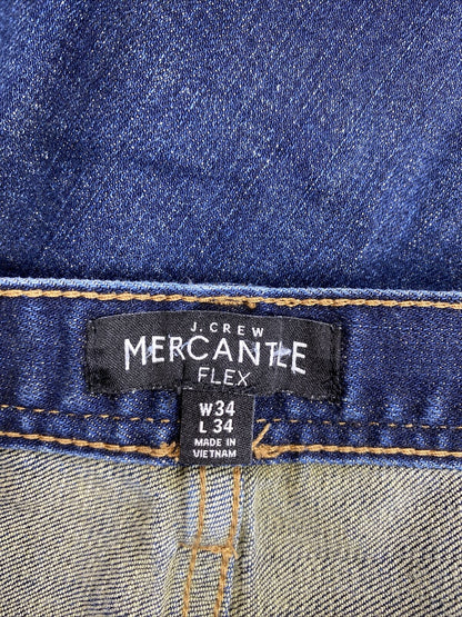 J.Crew Mercantile Men's Dark Wash Flex Straight Denim Jeans - 34x34
