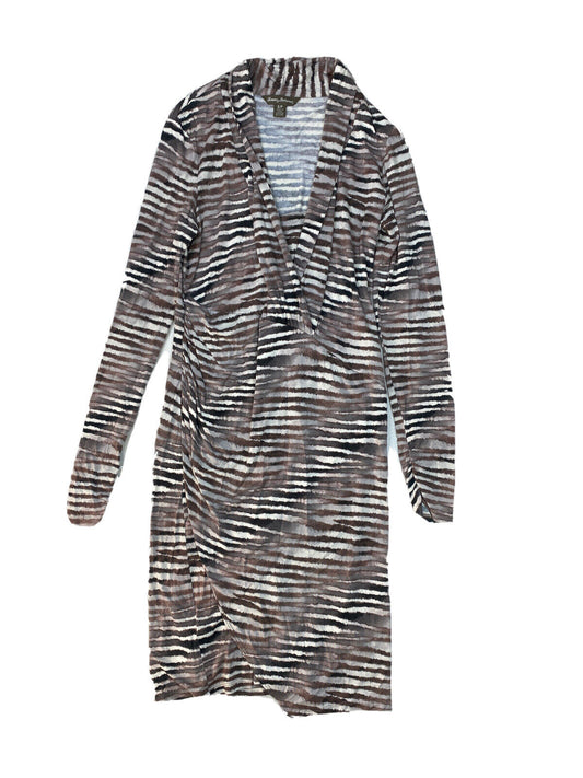 Tommy Bahama Women's Brown Striped Long Sleeve Empire Dress - S
