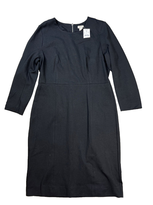 NEW J.Crew Women's Black 3/4 Sleeve Ponte Sheath Dress - 10
