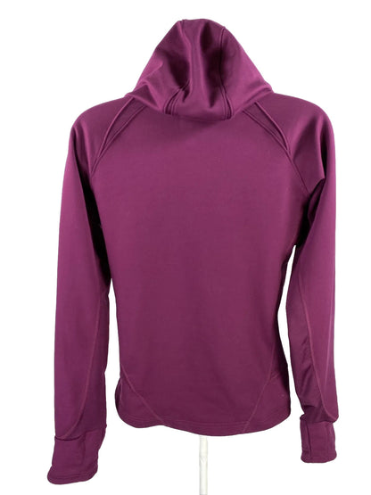 Nike Camiseta deportiva con capucha y manga larga para mujer, color morado, talla S