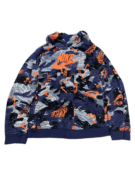 Nike Boys Multi-Color Sportswear Printed Fleece Pullover Hoodie - XL