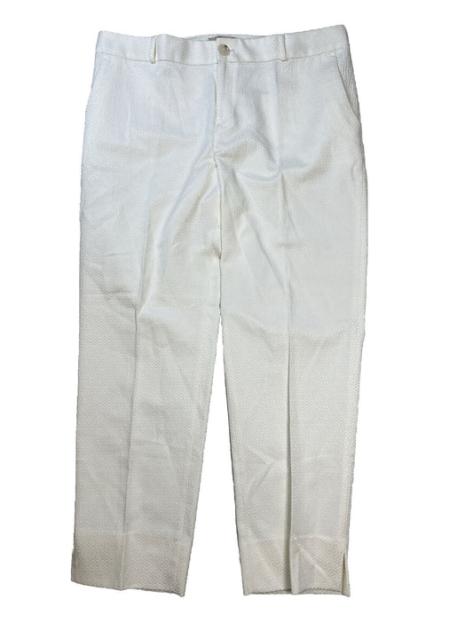NEW Banana Republic Womens White/Ivory Textured Straight Dress Pants - 14