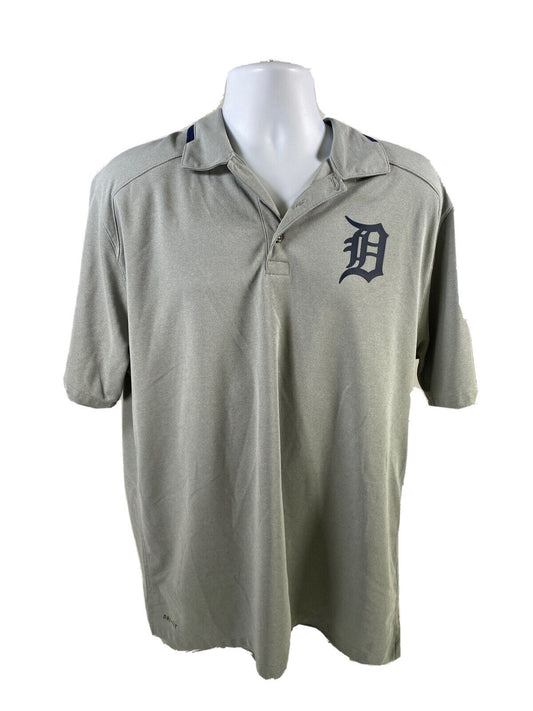 Nike Men's Gray Short Sleeve Dri-Fit Detroit Tigers Polo Shirt - L