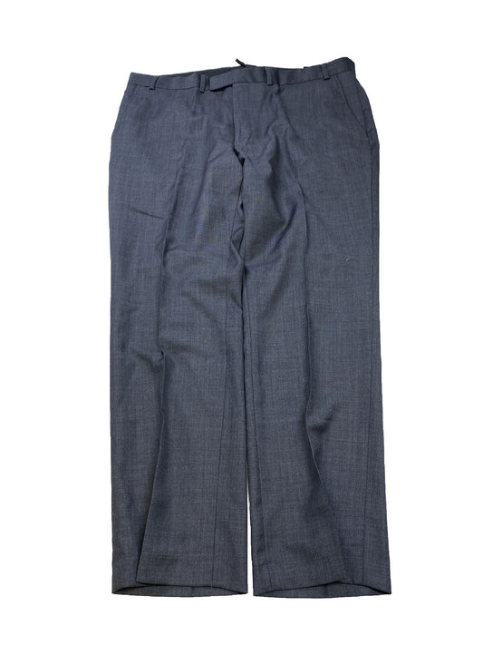 NUEVO Kenneth Cole Pantalones de vestir de corte preciso en mezcla de lana gris para hombre - 40x30