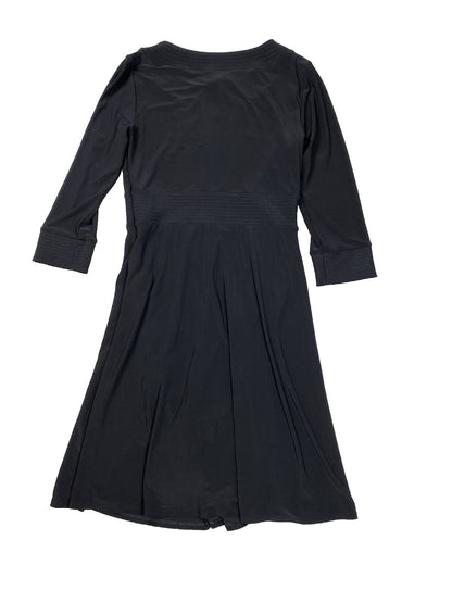 White House Black Market Women's Black 3/4 Sleeve A-Line Dress - 4